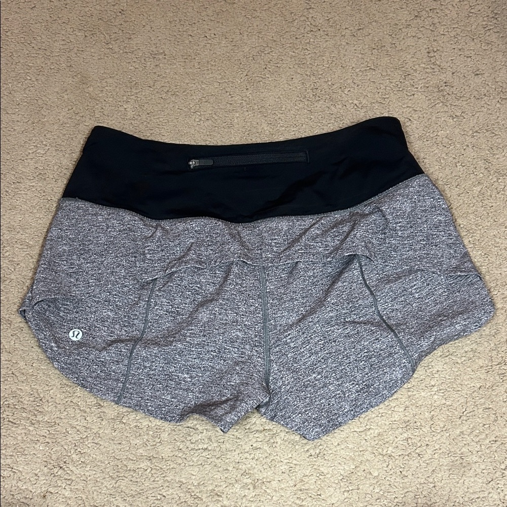 lululemon athletica Women's Black and Gray Speed Up Shorts